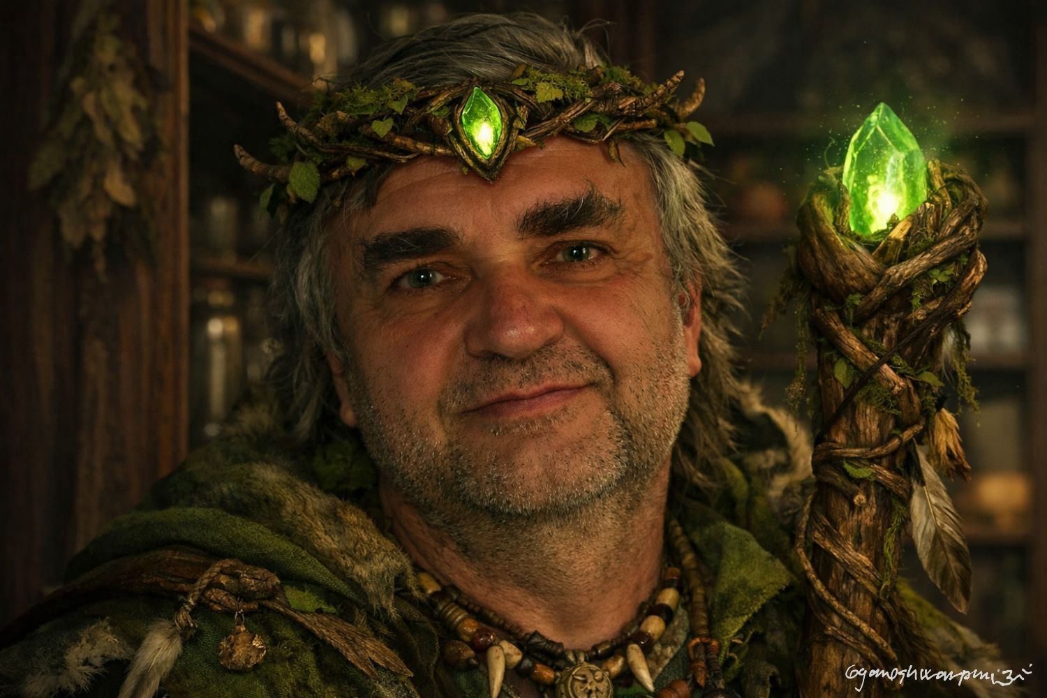 Druid Brodie jak ho vykreslila umělá inteligence.