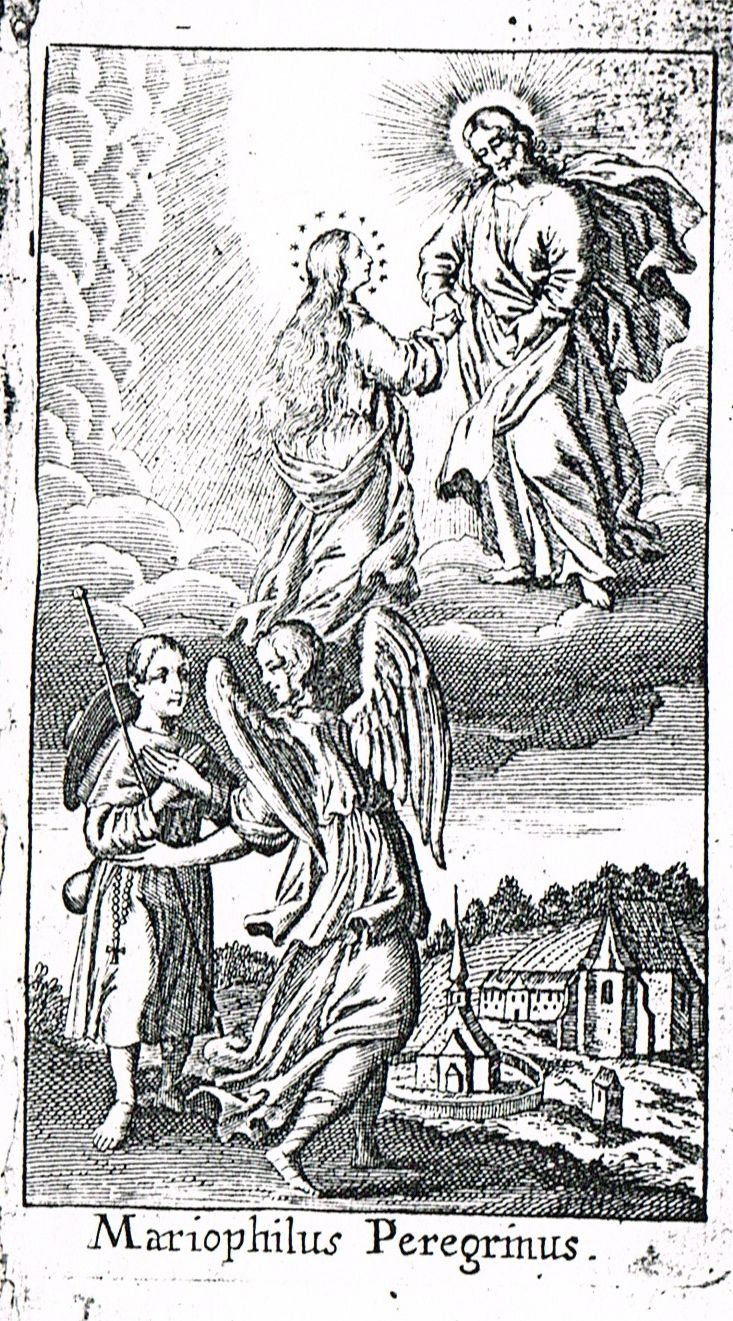 Nejstarší obrázek Křtin v knize zábrdovického opata G. Olenia "Mariophilus peregrinus..." z r. 1668. 