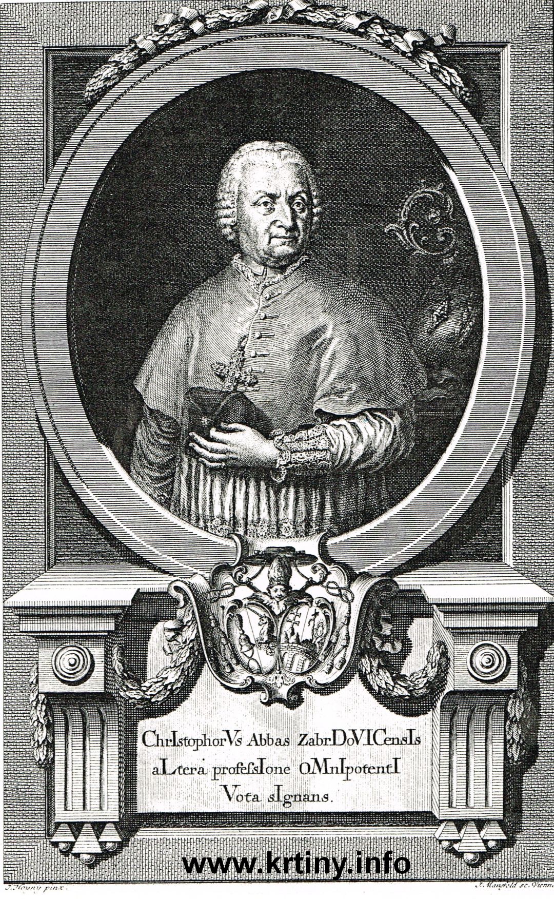 Rytina opata Matušky od Mansfelda z roku 1772.