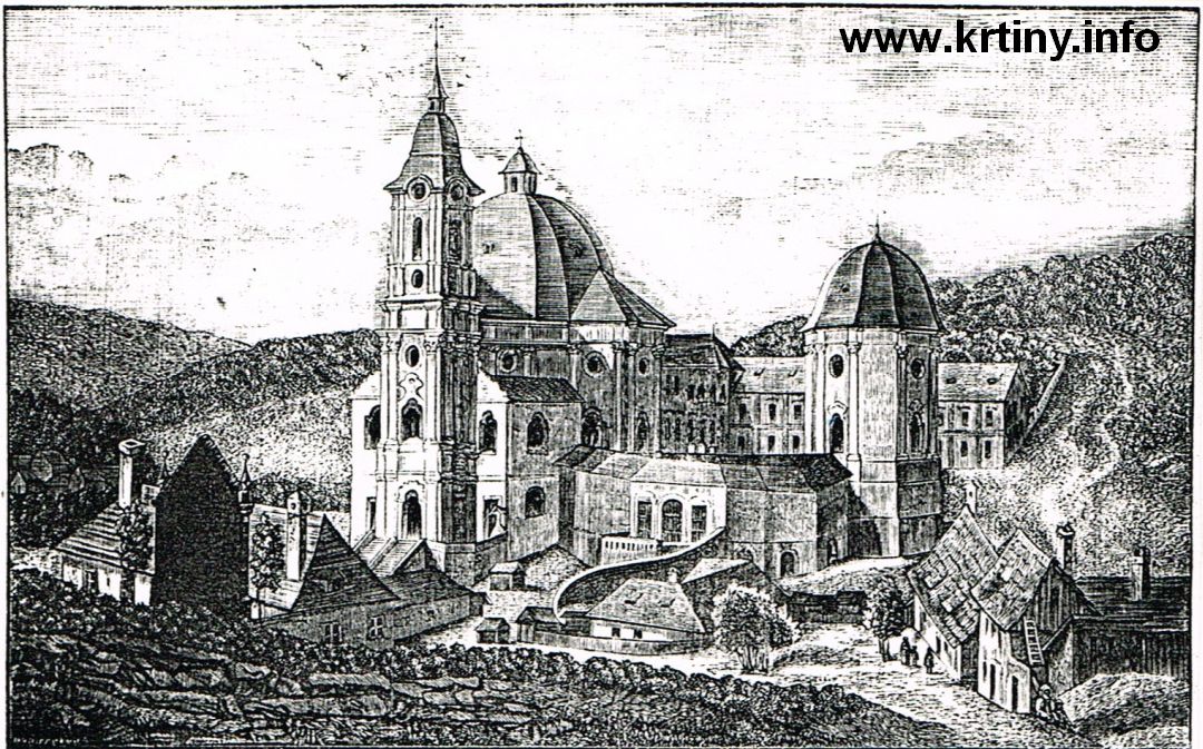Chrám Panny Marie ve Křtinách v 2. pol. 19. století (1858).