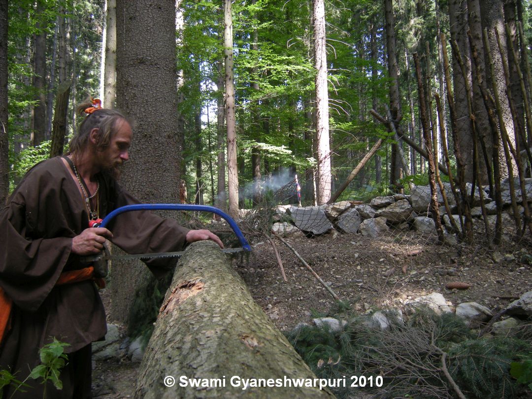 Ochrana Mahéšvaránandovy lípy na Děravce před Satanem Svozilem ml. z Býčí skály (2010).